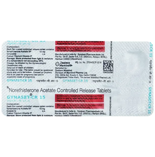 gynaset cr 15mg tablet 5's